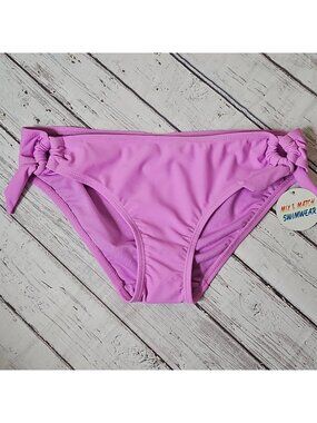 Pink Bikini Bottoms with Side Tie Bows Tahiti Bikini Bottom Solid purplish Small